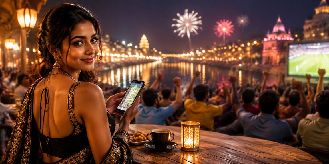 India night market with lottery tickets