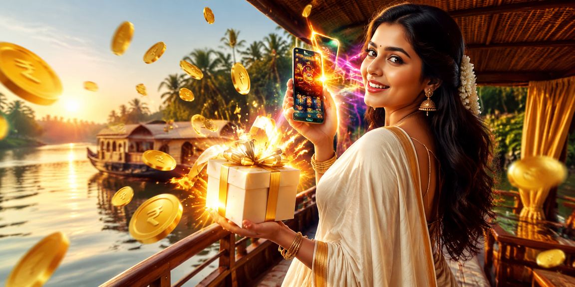 View of Kerala backwaters and casual sports betting through smartphone apps